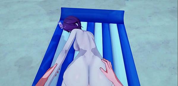  Rosaria gets POV fucked on the beach - Genshin Impact Hentai.